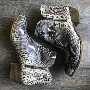 Lucky brand faux snakeskin boots